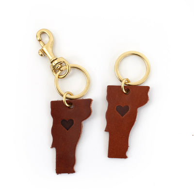 Vermont State Leather Keychain