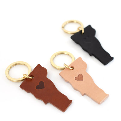 Vermont State Leather Keychain