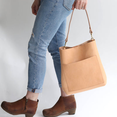 Leather Day Bag - Natural Pebble