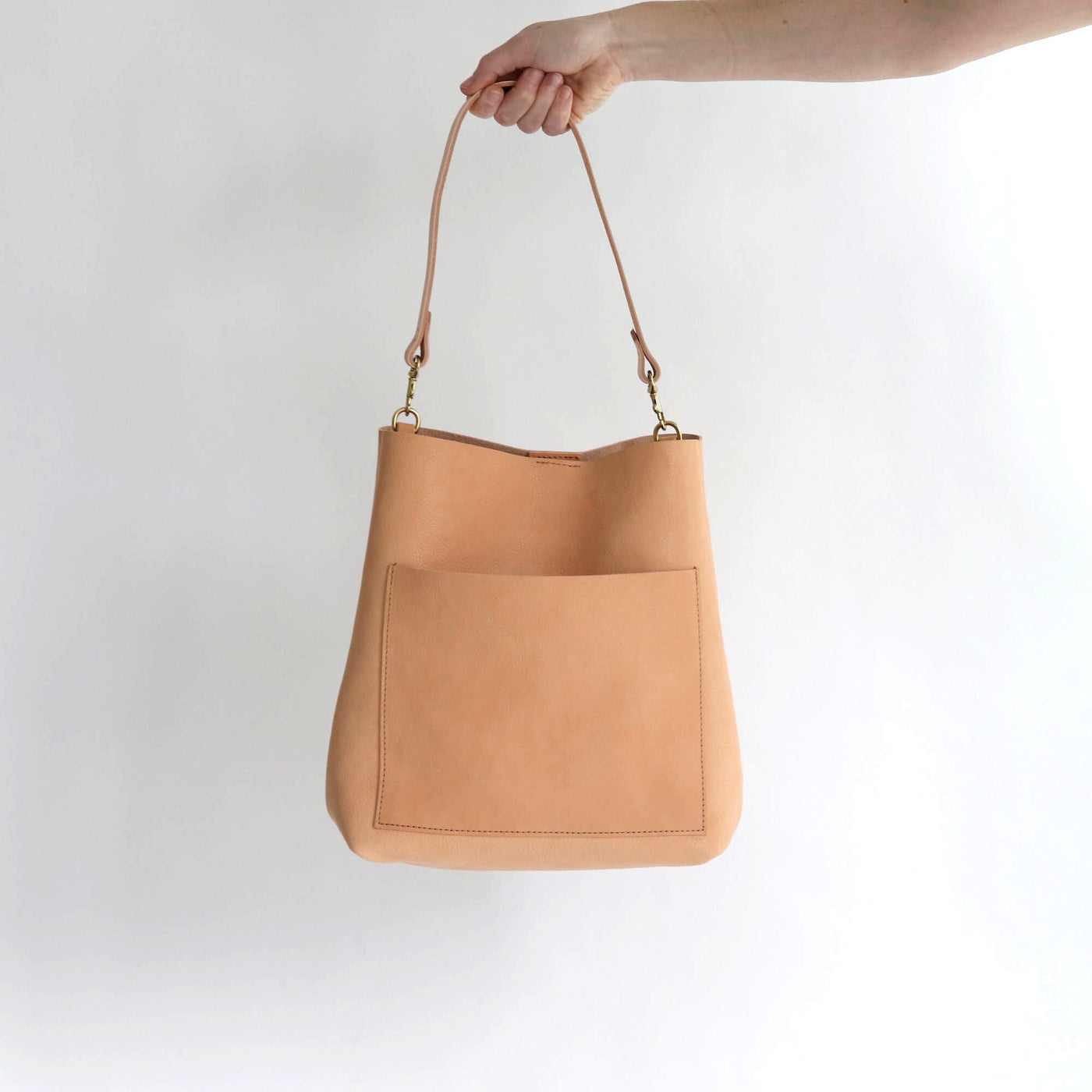 Leather Day Bag - Natural Pebble