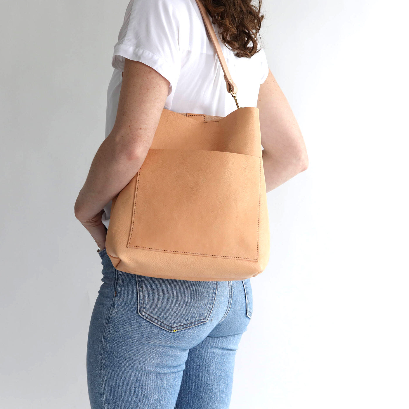 Leather Day Bag - Natural Pebble