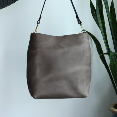 Leather Day Bag - Gray (Structured)