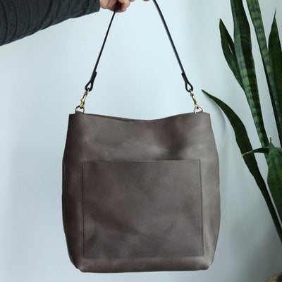 Leather Day Bag - Gray (Structured)